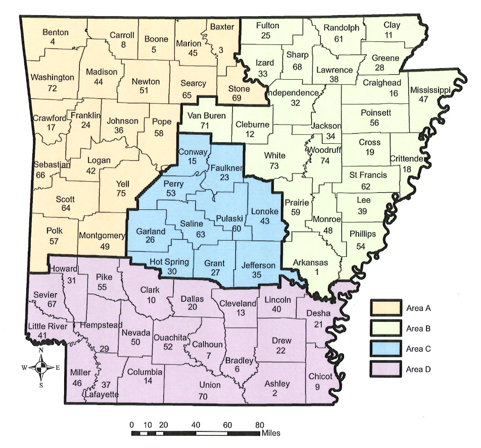 Map of Enforcement Analyst Caseload-based Correspondence Areas